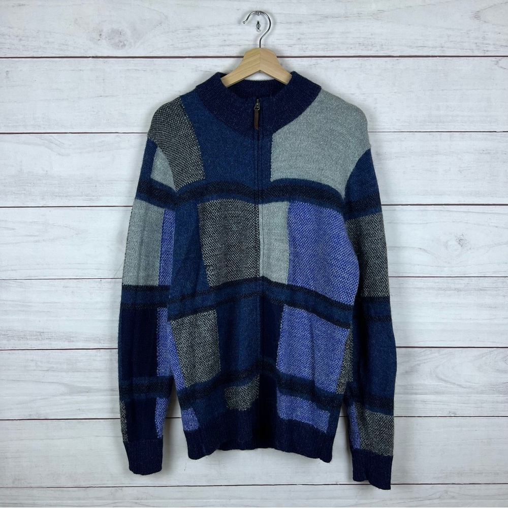 La Vicunita Peru Alpaca Full Zip Sweater Large